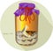 Hand drawn vector illustration of Habushu ãƒãƒ–é…’, Habu Sake or Okinawan Snake Wine - an awamori-based liqueur made in Okinawa